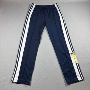 Adidas Snap Track Pants Women M Navy White 3 Stripe Warm Up Vintage Y2K